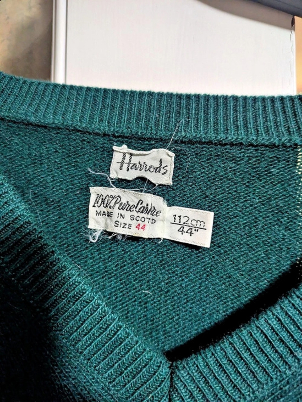Harrods Green 100% Cashmere Sweater Size 44